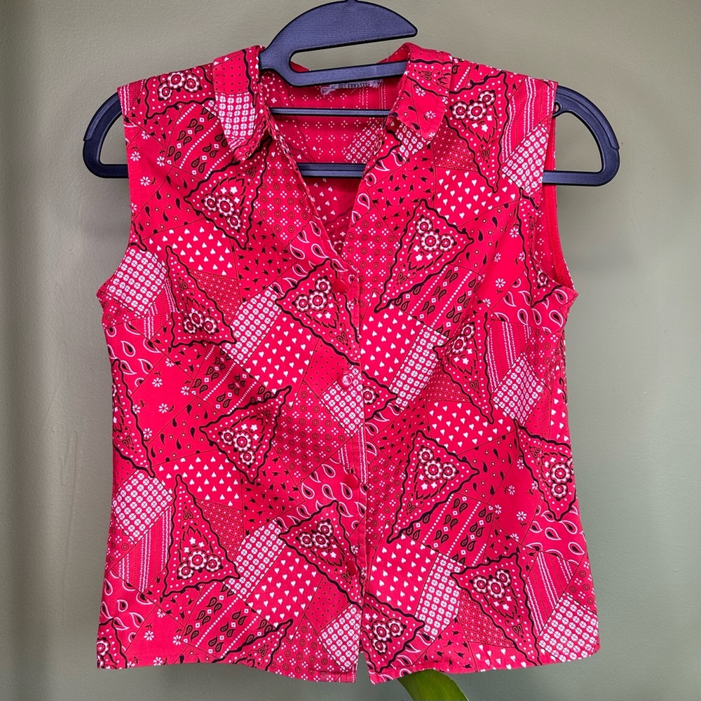Vintage late 50’s-60’s Kerry-Teen Sears & Roebuck Button-Up Bandana Top